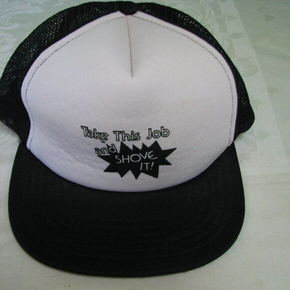 Vintage Take This Job And Shove It Trucker Hat - Picture 1 of 7